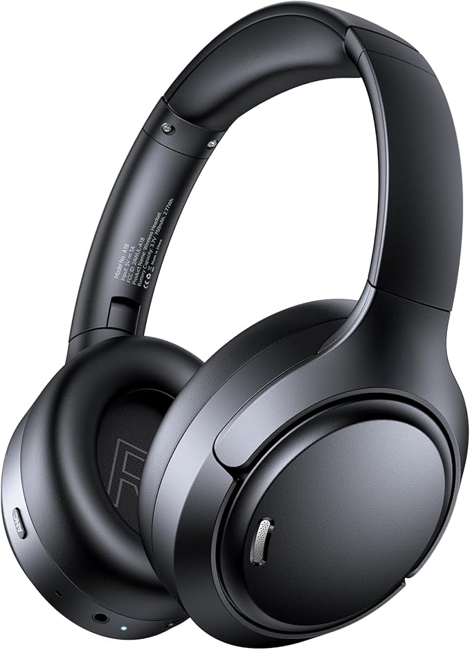 TAGRY Hybrid Active Noise Cancelling Bluetooth Headphones ENC Mic Clear Call Over Ear Headphones 120Hrs Playtime Wireless Earbuds with Hi-Res Audio Low Latency ANC Headset for Game Travel Office Home