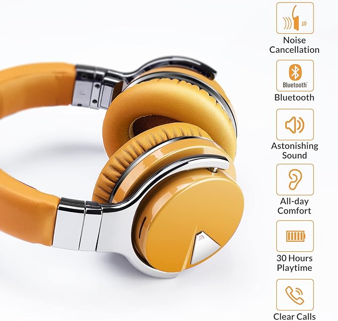 Million Sold 10 Years Classic E7 Active Noise Cancelling Headphones with Upgraded Noise Cancellation, Bluetooth Headphones Wireless with HD Sound Vivid Deep Bass, for Home Office Travel Birthday Gift