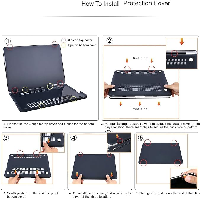 Compatible with MacBook Air 13 Inch Case 2017 2016 2015 2014 2013 2012 2011 2010 Release A1466/A1369, Plastic Hard Shell Case & Keyboard Cover & Screen Protector - Idea Bulb