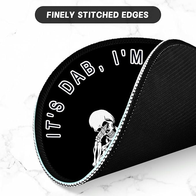 ITNRSIIET Round Mouse Pad with Stitched Edge Premium-Textured Waterproof Non-Slip Rubber Base Desktop Protection Mat Diameter 8.7 inches, Dab