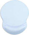 ITNRSIIET Ergonomic Mouse Pad with Gel Wrist Support Small Wrist Rest Smooth Surface Non-Slip PU Base Comfortable Office Supplies Pain Relief, 8.7 x 7.2 inches, Blue