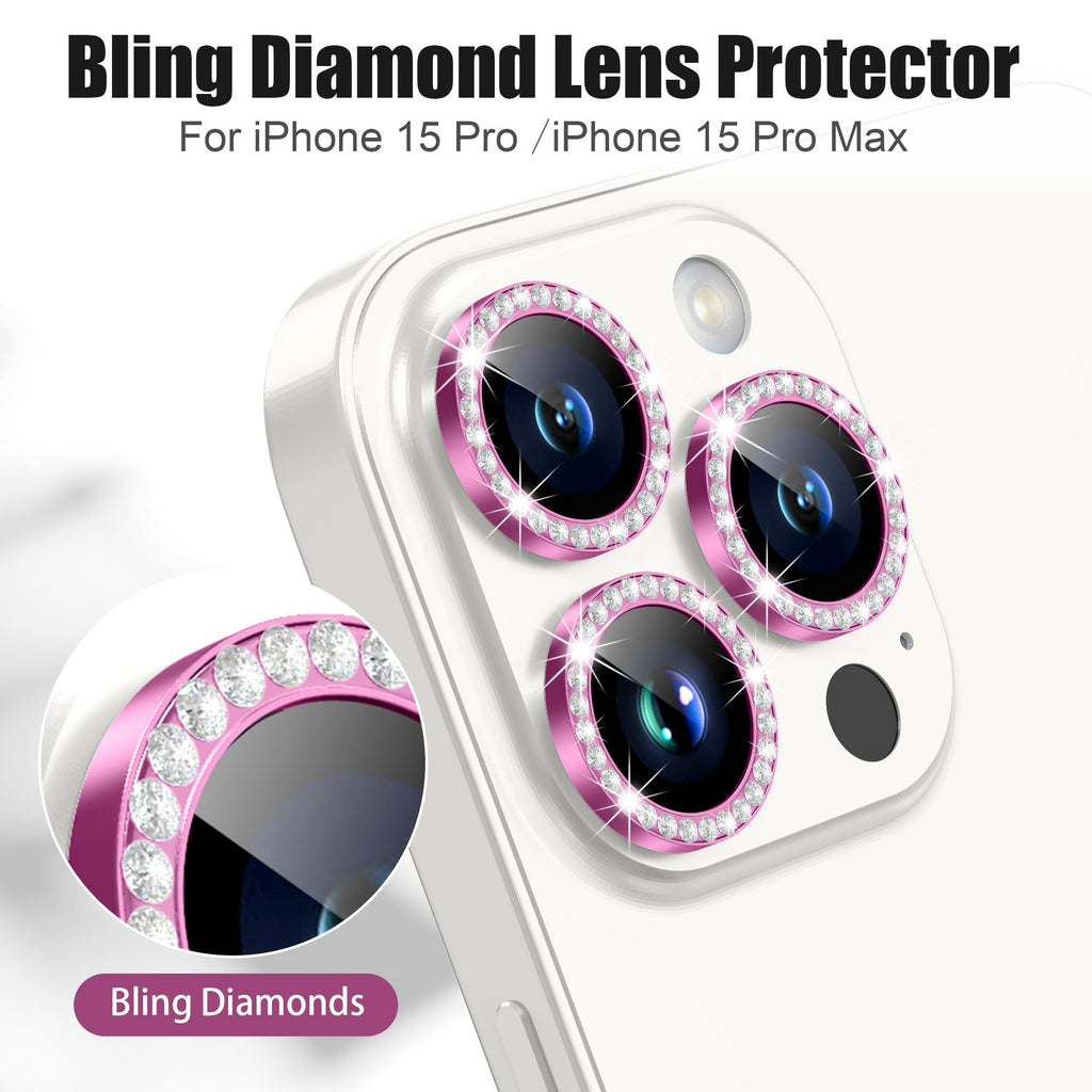AGVEE 3+3 6 Pack for iPhone 15 Pro & Max Camera Lens Protector Cover