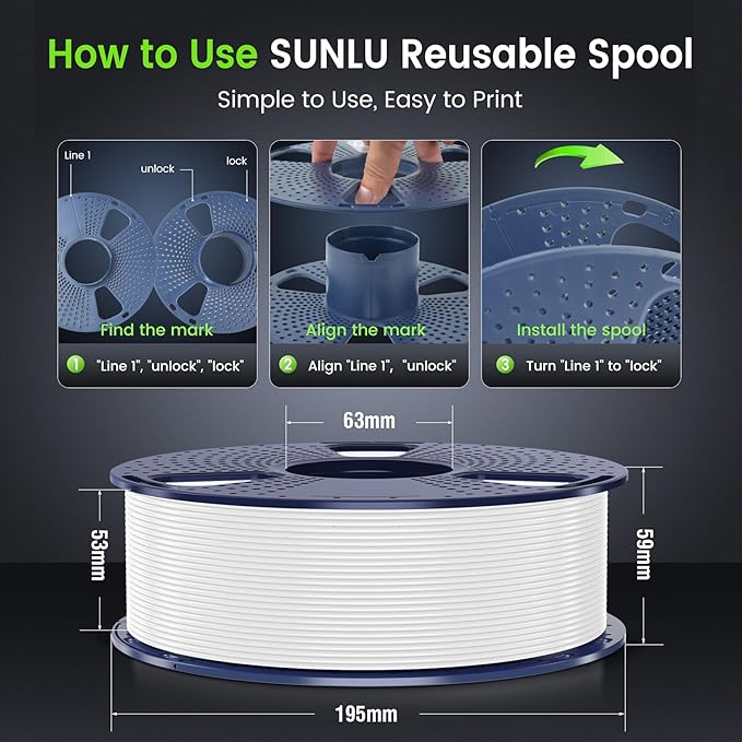SUNLU PETG Glow in The Dark Filament, Luminous PETG 3D Printer Filament 1.75mm, High Brightness and Long Time Filament, Dimensional Accuracy +/- 0.02mm, 1kg Spool. (Glow Blue)