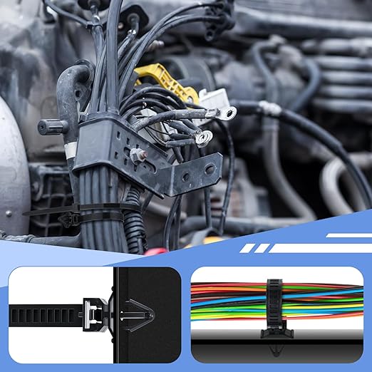 200pcs Car Wire Loom Routing Clips Push Mount Cable Tie Assortment 15 Sizes Car Harness Routing Clips Universal Wiring Harness Clip Replacement Parts for Automotive