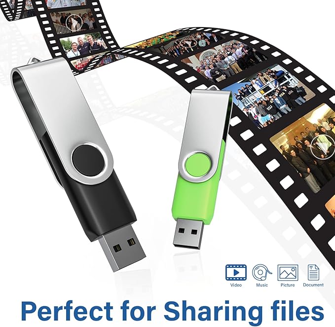 USB Flash Drives 1GB 20 Pack, Wooolken USB 2.0 Thumb Drives with Keychains Memory Stick USB Drive Pendrive for PC Laptop Computer (Black)