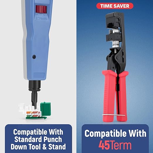 Everest 45° Angled RJ45 Cat5e Keystone Jacks 50-Pack in Green - Slim Profile Female RJ45 Connectors - Cat 5e Keystone Jack - Compatible with 45° Angled Speed Termination Tool - 45Term (B0BL3GS7ZY)