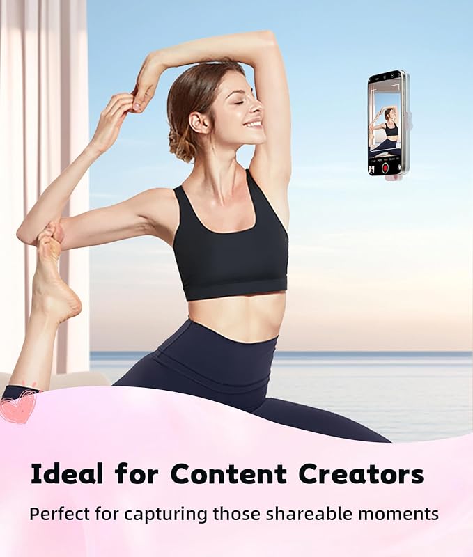 Magnetic Suction Phone Case Mount, Silicone Suction Cup Grip Stand for MagSafe Case, Hands-Free Phone Holder for iPhone 16/15/14 Pro Max, TikTok Videos, Selfies, Women Gift (Light Pink)911001A (Pink)