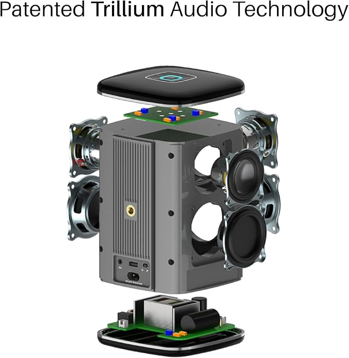 RIVA Upgraded Arena Wi-Fi Bluetooth Hi-Fi Speaker, 6 Drivers, 50W, Multiroom Music System, Supports Airplay 2, Chromecast, Spotify, Tidal and More Streaming (White)