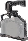 Hersmay R50 Cage with Top Handle,Aluminium Alloy Camera Cage for Canon EOS R50 Mirrorless Cameras, Vlogging Video Shooting Filmmaking Rig Stabilizer with 1/4" Mounting and 3/8" Arri Locating Hole