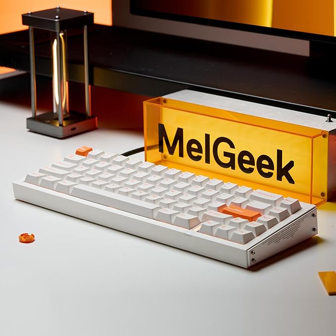 MelGeek REAL67 Wired Keyboard, Gaming Keyboard with RGB, Special Magnetic Switches, Rapid Trigger, Hot-Swappable, Snap Tap & Adjustable Actuation, Online HIVE Custom (Sodium-White)