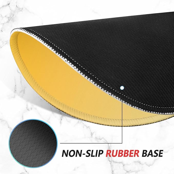 ITNRSIIET Mouse Pad Non-Slip Rubber Base Smooth Surface Stitched Edges Waterproof Durable Compatible with All Mice for Office & Gaming, Desk Accessory, Diameter 8.7 inch, Yellow Gradient