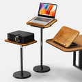 2 in 1 Dual-use Laptop Floor Stand & Laptop Stand for Desk, Solid Wood Portable Small Standing Desk with Adjustable Height from 16.5" to 51", Tall Portable Table for Office, Home, Study, Entertainment