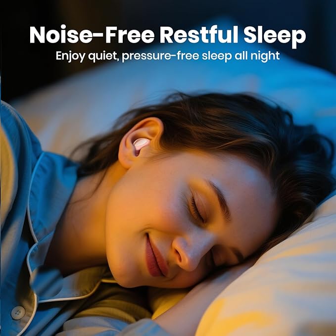 Ear Plugs for Sleeping Noise Cancelling, 45dB Reusable Silicone Ear Plugs for Concert, 8 Tips Earplugs for Noise Reduction, Hearing Protection Earplugs for Sleep, Concert, Snoring, Work, Pink
