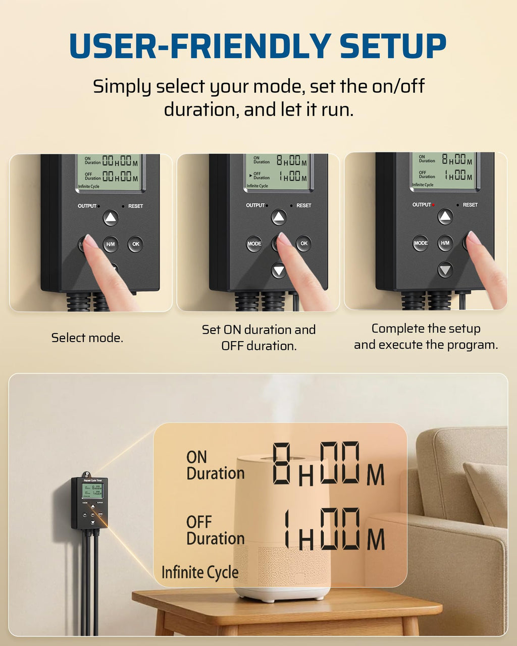 DEWENWILS Timer Outlet Short Period Repeat Cycle Intermittent Digital Timer