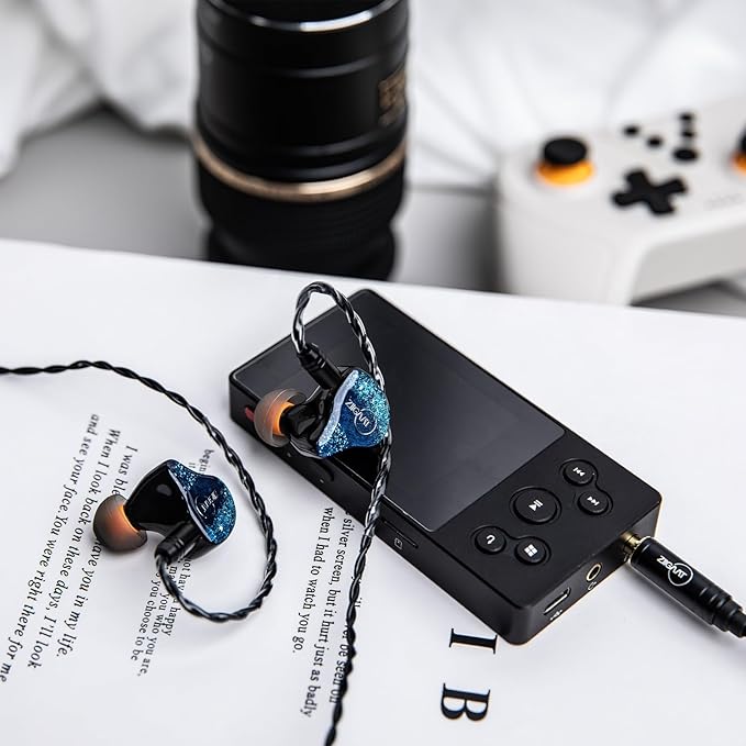 Linsoul ZiiGaat x Fresh Reviews Arete in Ear Monitor, 1DD+4BA Hybrid Earphone IEM, Wired Gaming Earbuds, Studio Monitor Tunning, with Detachable IEM Cable for Musician Audiophile (Blue)
