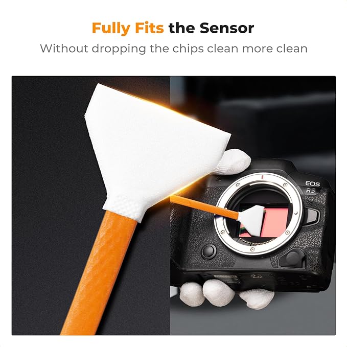 K&F CONCEPT 24mm Full Frame Sensor Cleaning Swab*6 + 20ml Sensor Cleaner, DSLR SLR Digital Camera CMOS and CCD Sensor Cleaning Swab Kits for Nikon Sony Canon Camera Clean