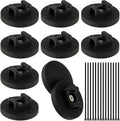 Magnetic Zip Tie Mount Wire Cable Holder, Include 10 Pcs 43mm Magnetic Cable Zip Tie Base with 50 Pcs Heavy Duty Zip, Multipurpose Wire Clips Management Base, Black