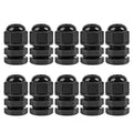 XHF 10 Pcs 1/4" IP68 Strain Relief Nylon Cord Grip NPT Cable Glands Adjustable UL Listed and RoHS Compliant (Black)