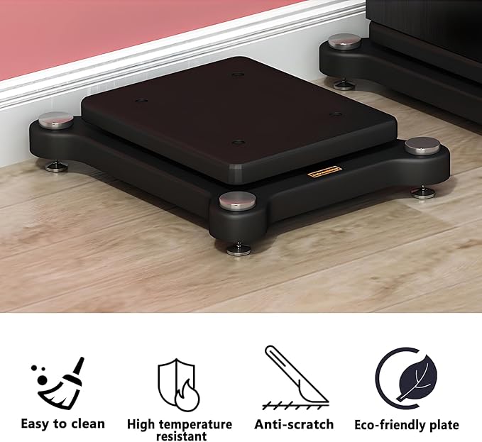 2pcs Subwoofer Isolation Stand, Double-Layered Speaker Isolation Stands with Stainless Steel Metal Feet, Acoustic Speakers Isolation Pad for Floor, Desktop (15.7×17.7in)