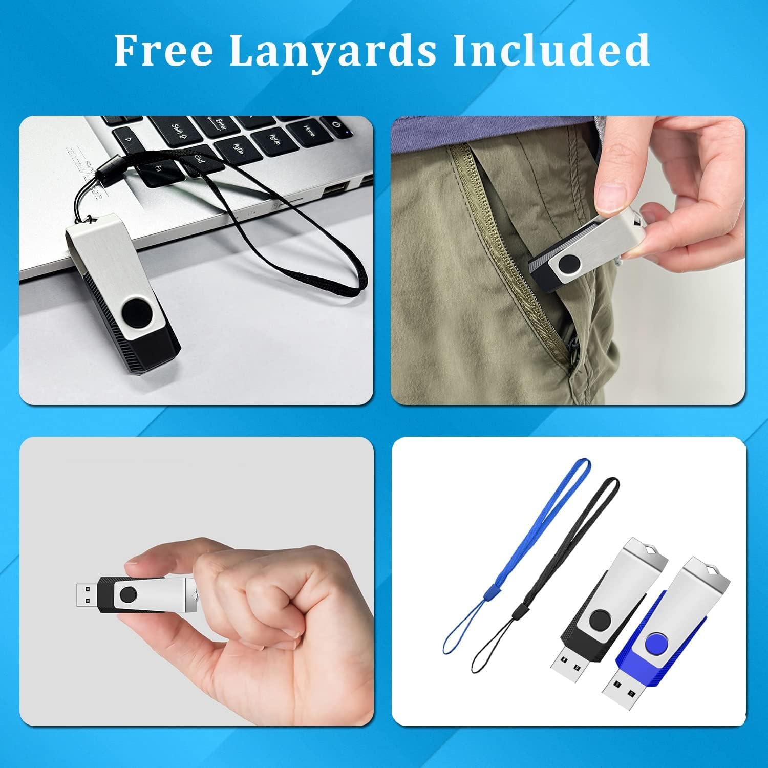 4GB Flash Drive 2 Pack, Wooolken USB 2.0 Thumb Drives Memory Stick