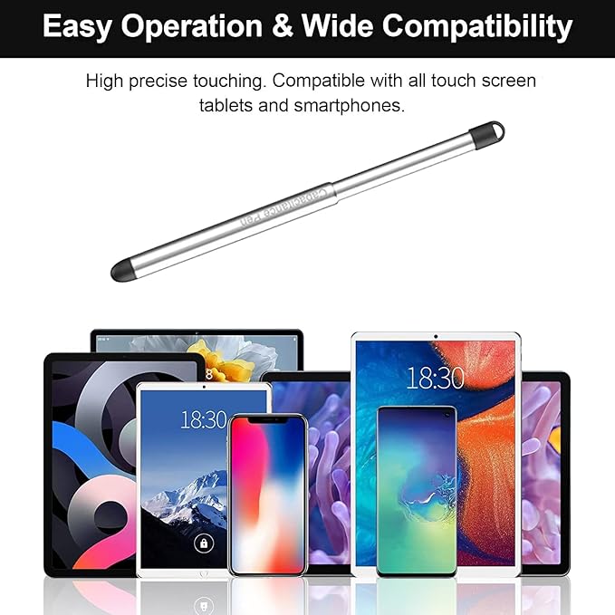 Stylus Pens with Pen Slot for Touch Screens, High Precision Capacitive Universal Stylus for iPad iPhone Tablets Samsung Galaxy All Touch Screen Devices (Transparency)