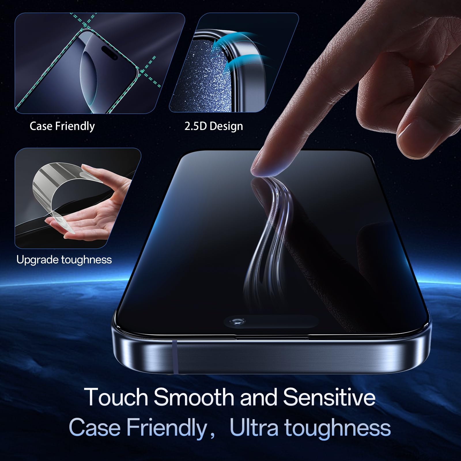 JESOHO Blue Light Blocking Screen Protector for iPhone 16 Pro Max 6.9 "