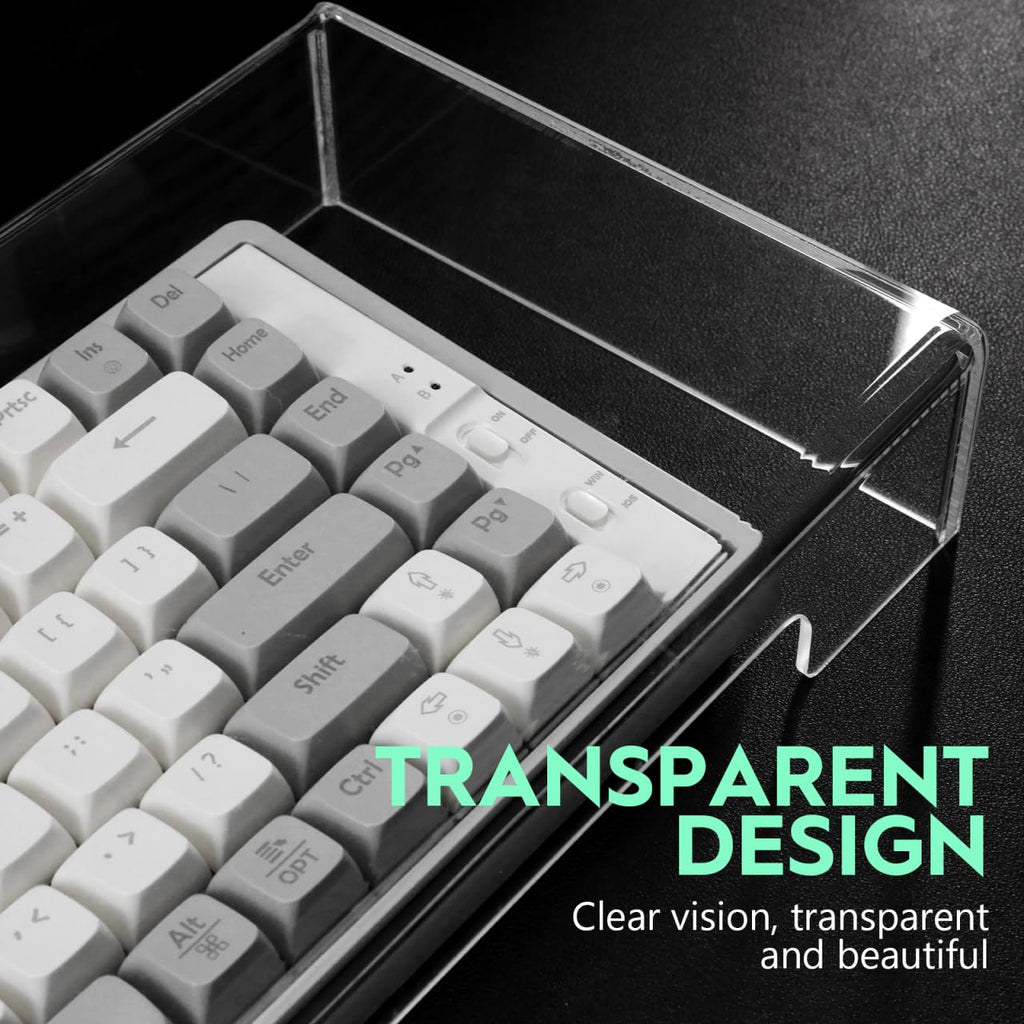 Cabilock Keyboard Dust Cover Protector for Desktop and Laptop Clear Acrylic Keyboard Cover for Cats Water and Dust Resistant Lid Easy to Clean Protection for Home and Office Use 18.70X6.1