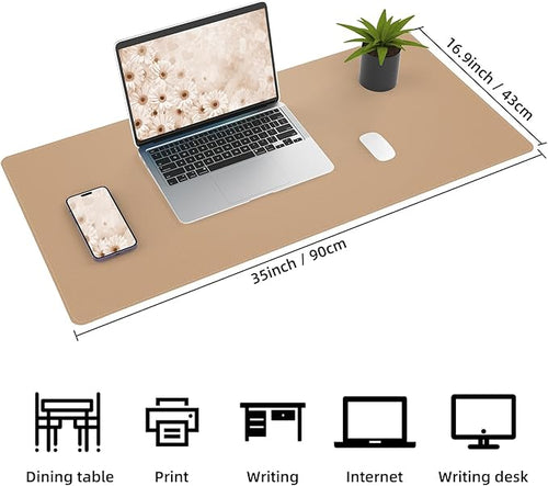 AFIING Cork Desk Mat, Dark Apricot, 35.4" x 17", Desk Pad Protector