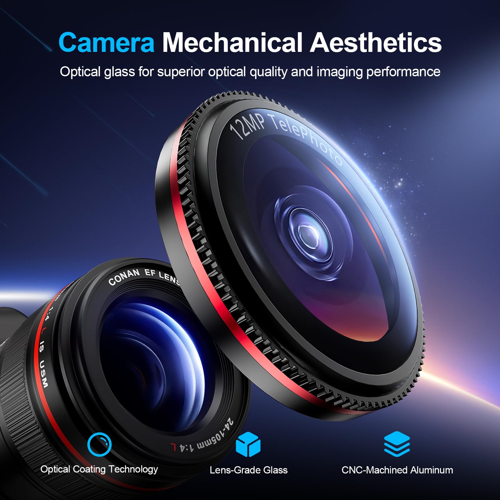 X-it 2-Pack Camera Lens Protector for iPhone 17/16/15/14 Pro Max&17/16/15/14 Pro, [Shatterproof & Impact Resistant] 9H High-Alumina Tempered Glass, Anti-Scratch, Dustproof, Strong Adsorption, Case Friendly, Ultra HD Clear