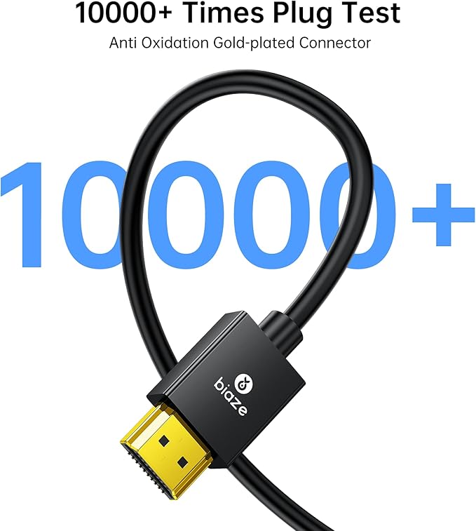 10ft HDMI to VGA Cable – 1080P HD Video Converter Cord for Laptop, TV Box, PS4, Monitor, Projector (Black, 3M)