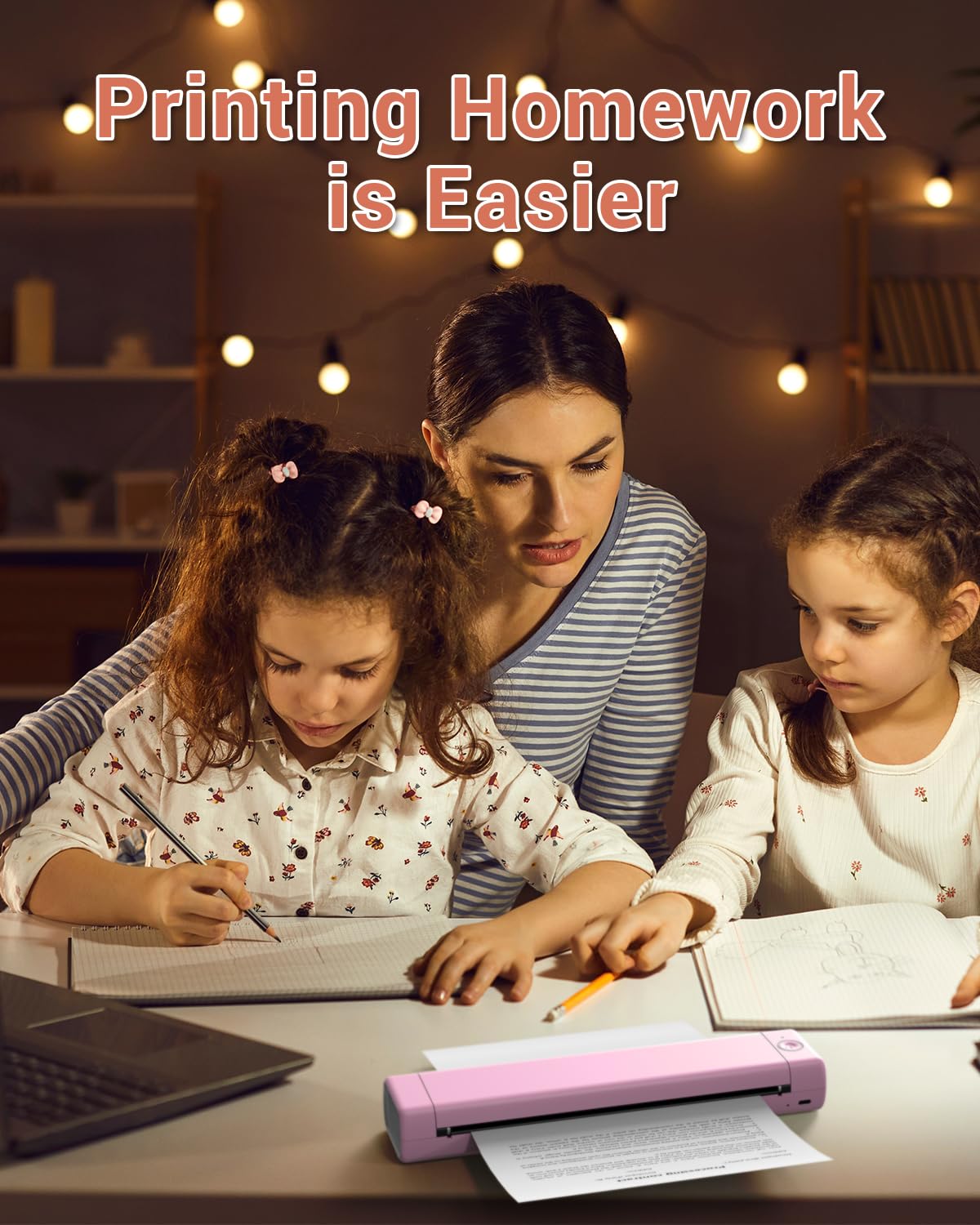 Phomemo Portable Printers Wireless for Travel, M08F Thermal Bluetooth Printer Support for 8.5"x11" US Letter, Small Inkless Printer Compatible with iOS, Android, Laptop for Car, Office, Home