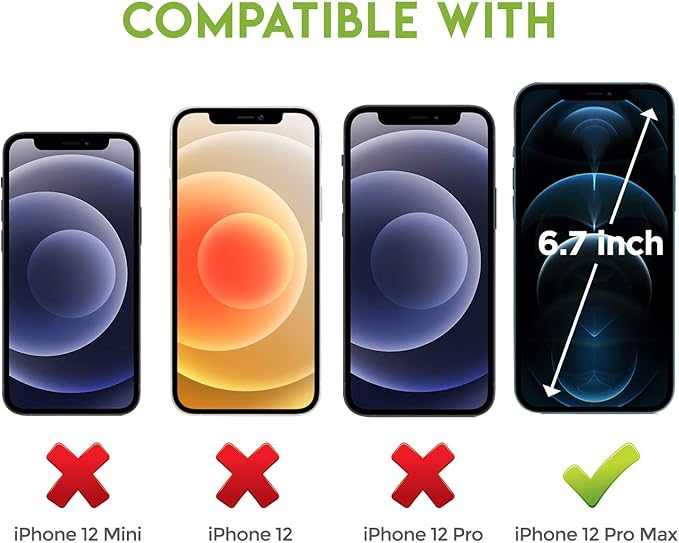 iPhone 12 Pro Max Tempered Glass Screen Protector [3 Pack]