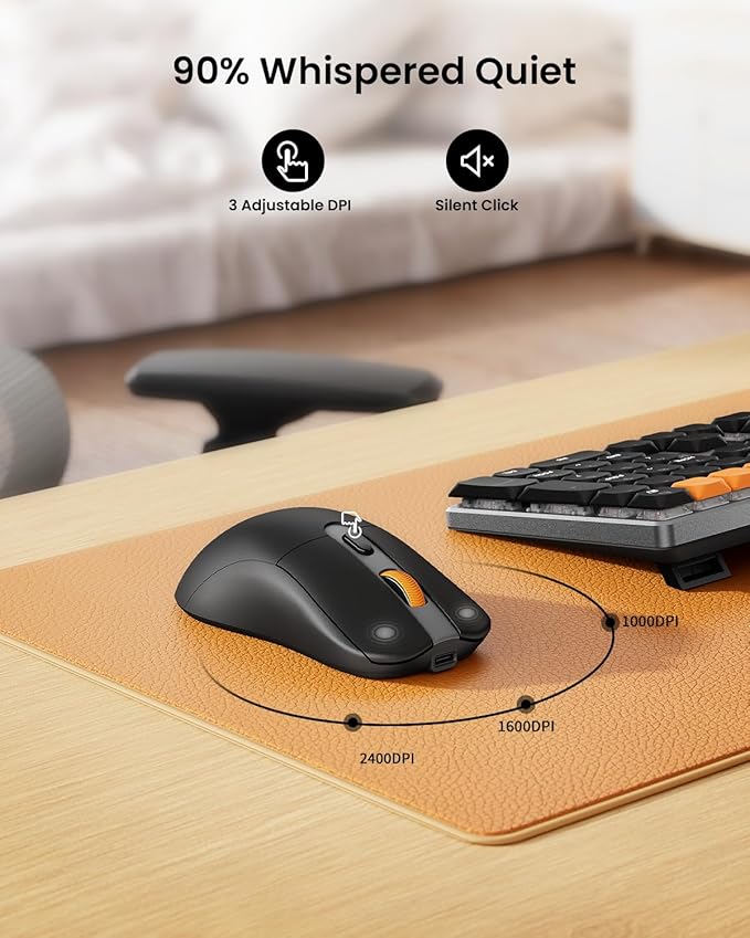 ProtoArc Mechanical Keyboard and Mouse, KM310 Wireless Rechargeable Aluminum Keyboard Mouse, 2.4G+Dual Bluetooth, Low Profile Keys, Red Switches, Multi-Device, for Windows/Mac - Space Gray