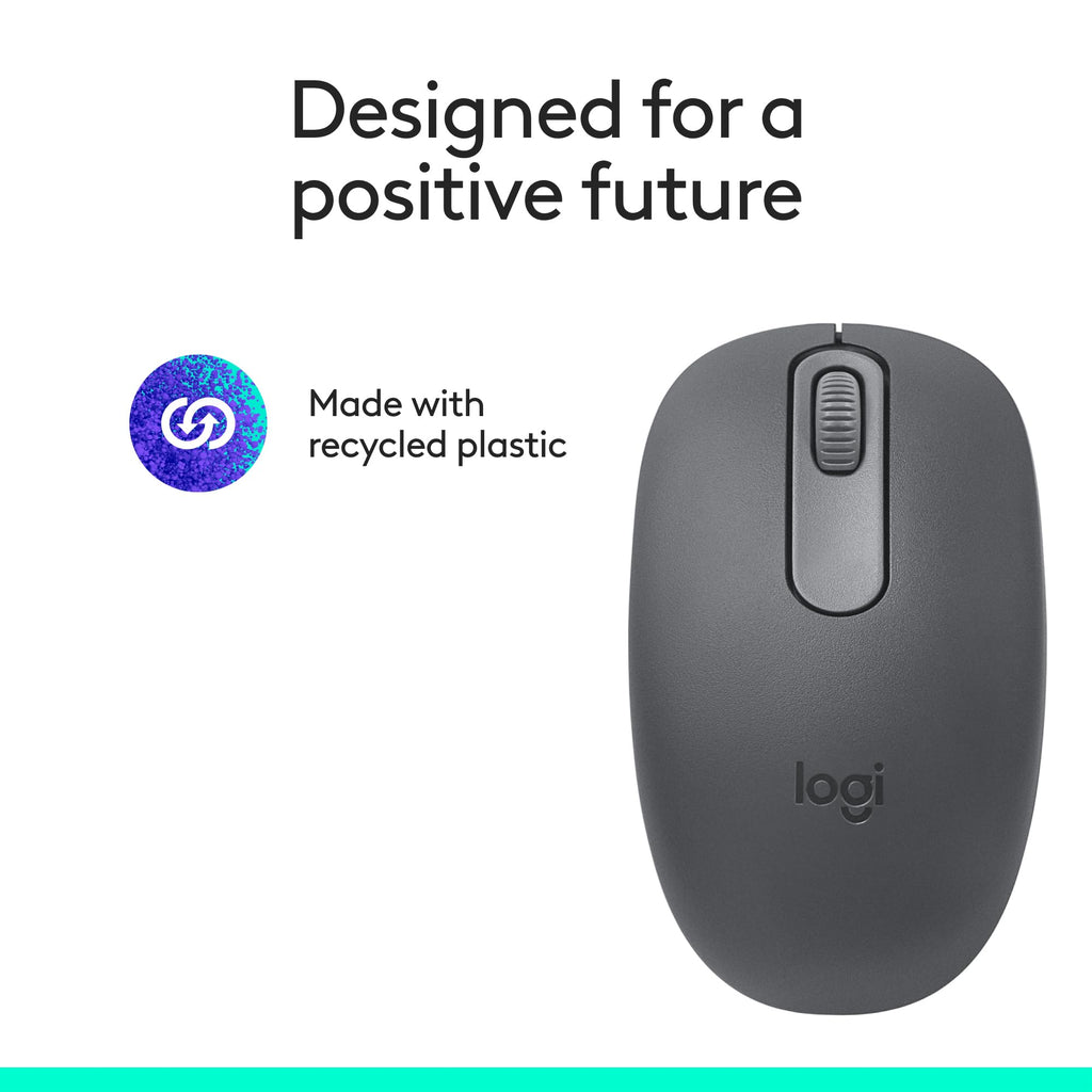 Logitech M196 Compact Ambidextrous Bluetooth Wireless Mouse - Graphite