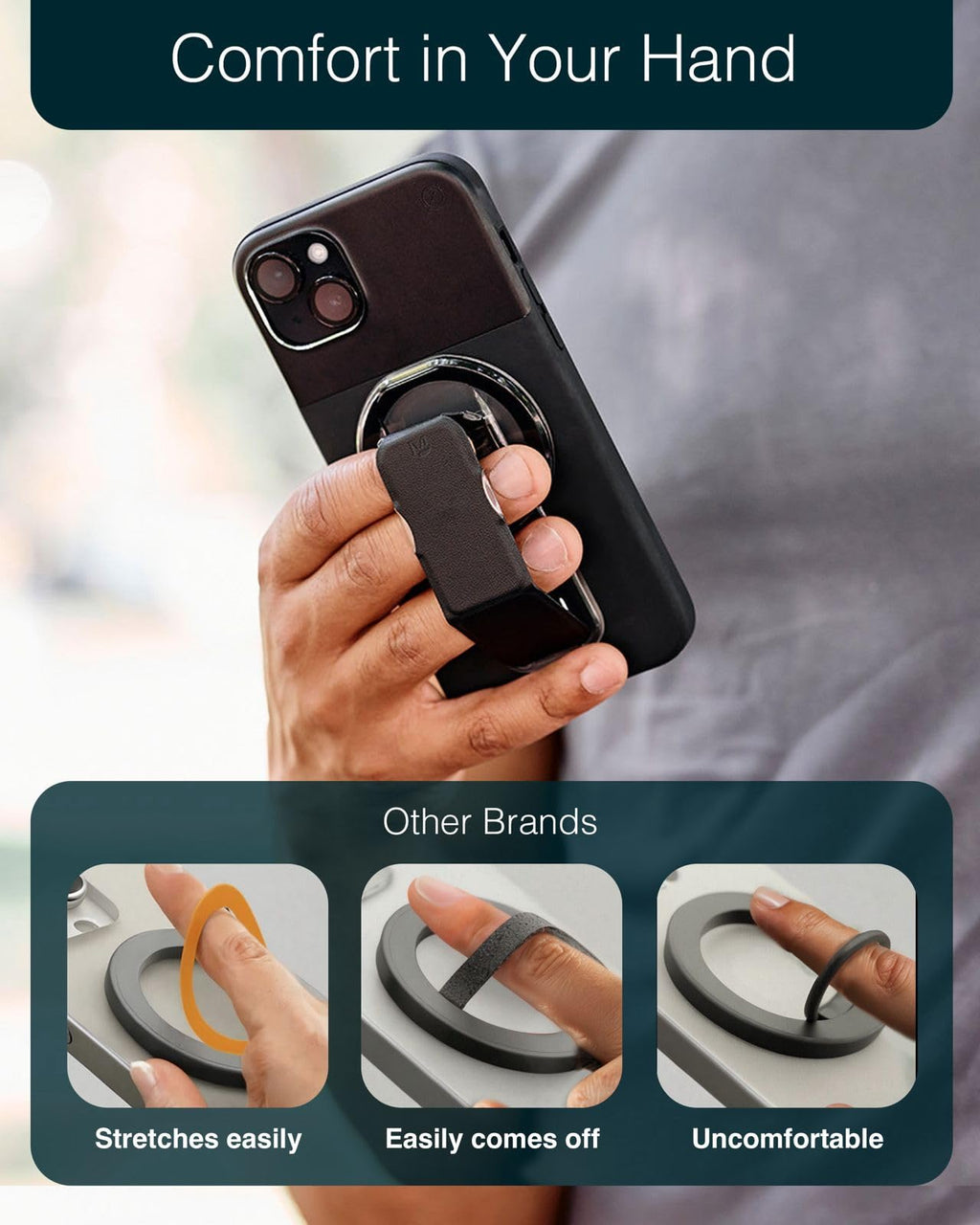 CLCKR for MagSafe Phone Grip Stand, Magnetic Phone Holder with Kickstand