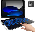 typecase Touch iPad 10th Generation Case with Keyboard (10.9", 2022) and iPad A16 (11th Gen, 2025) – 360° Rotatable, 11-Color Backlit, Multi-Touch Trackpad, Thin & Light (Black)