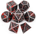 Haxtec Bloodstained Metal DND Dice Set Blood Polyhedral D&D Dice Compatible with Dungeons and Dragons Gift TTRPG Antique Metal Halloween Dice