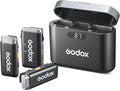 GODOX Wireless Lavalier Microphone for iPhone/Android Phone with Noise Cancellation(2 TX + 1 RX + Charging Case),Mini Mic for DSLR Cameras/PC/Live Streaming,200m/656ft,with Battery Level Display