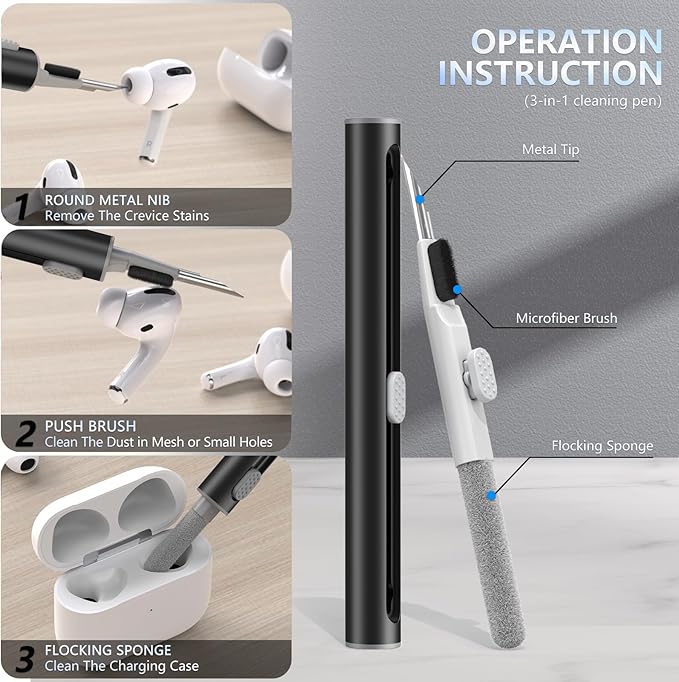 Compatible with AirPods Pro 2nd/1st Generation Silicon+Memory Foam Replacement Ear Tips,with Noise Reduction Hole &Built-in dust Guard Screen,for USB-C Charging Case-3 Sizes (S/M/L)