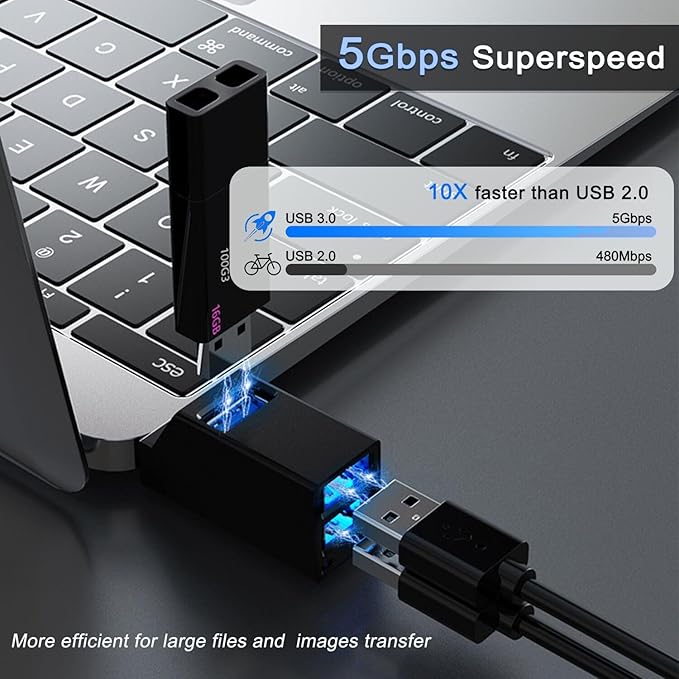 USB 3.0 Hub, VIENON 3-Port Portable USB Expander USB Splitter for Laptop, Car, Mac Pro, iMac, MacBook Air, MacBook Pro, MacBook and More