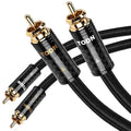 TODN Hi End RCA Cables Audiophile RCA to RCA Stereo HiFi Audio Cable for Car, Speakers,Amps (4.9 ft/1.5 m, 1 Pair)