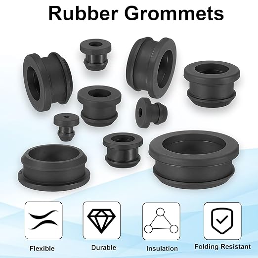 PATIKIL 60.6mm / 2-3/8 Inch Drill Hole,2-1/8 Inch ID Rubber Grommets, 3Pcs Top Hat Grommet for Wiring Eyelet Ring Gasket Automotive Firewall Cable Hole Plugs Wires Protection, Black