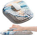 Mouse Pad with Wrist Rest, Ergonomic Mousepads with Wrist Support, Soft Lycra Fabric Memory Foam Office Desk Accessories for Comfort/Pain Relief/PC Gaming/Computer/Laptop (Seaside Sunset)