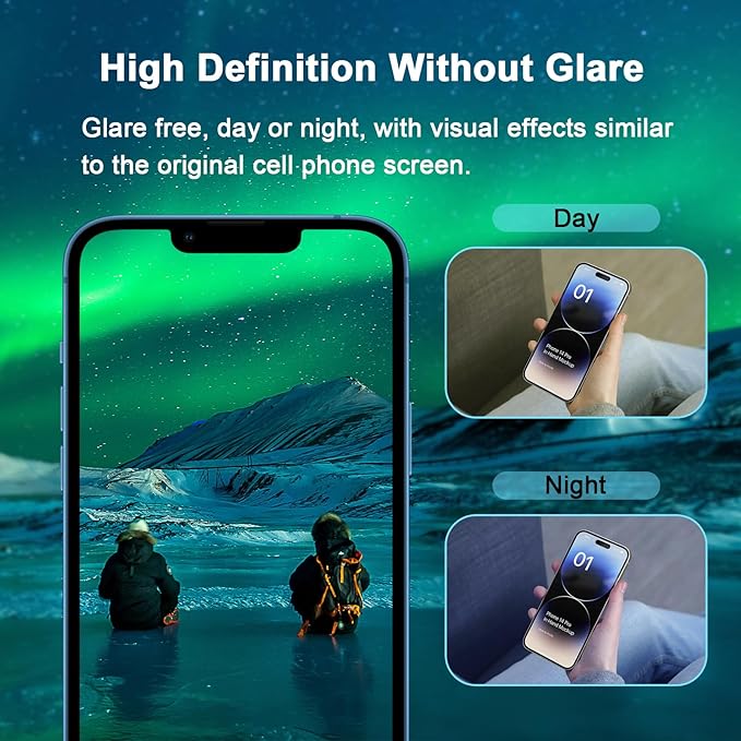 Blue Light Screen Protector for iPhone 13 Pro Max & iPhone 14 Plus (6.7''), Eye Protection Tempered Glass Film, Scratch-Resistant, No Bubble with Easy Installation Kit, 2 Pack