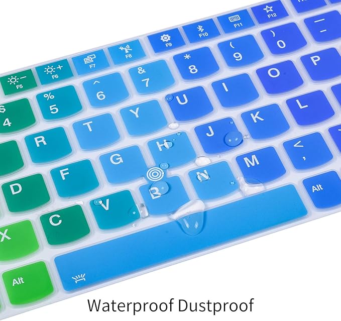 Colorful Keyboard Cover for 15.6" Lenovo ThinkPad E15 Gen 4 3 2 T15 T15p T15g L15 Gen 2 1 P51s P52 P52s P53 P72 P73/ThinkPad E580 E590 E595 L580 L590/ThinkPad T570 T575 T580 T590, Rainbow