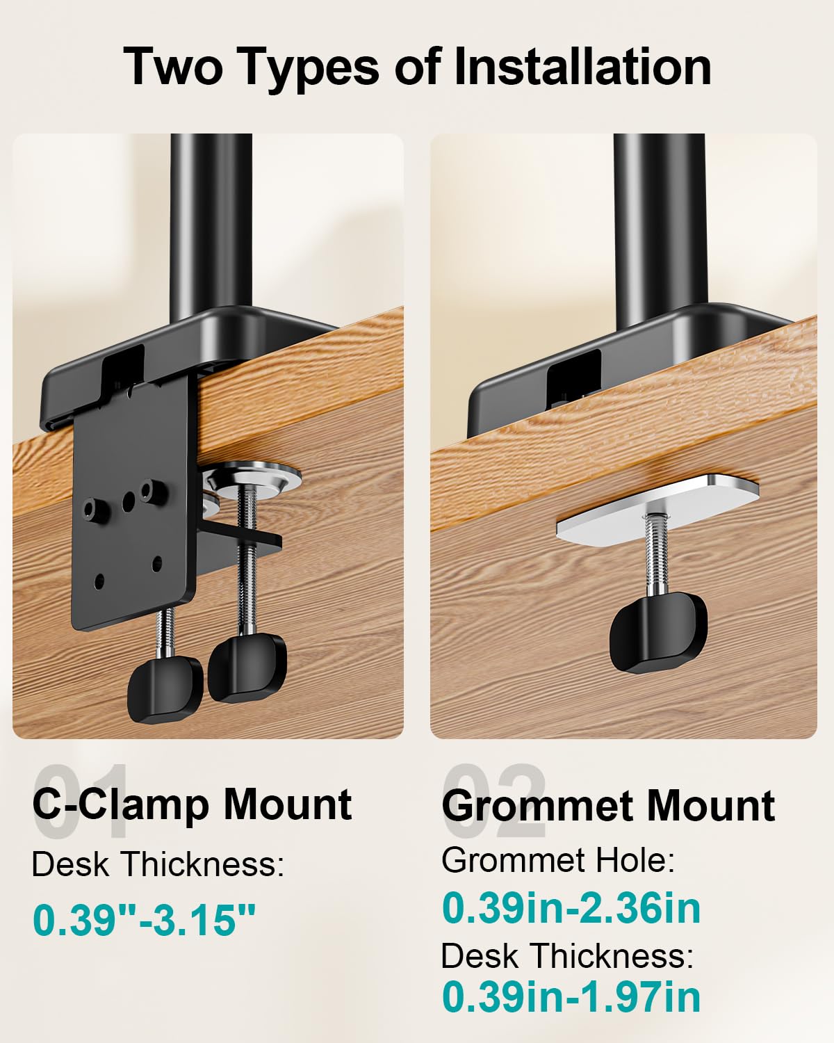 MOUNT PRO Triple Monitor Mount for Max 32" Computer Screen, Adjustable 3 Monitor Desk Mount, up to 19.8lbs Each, Three Display Arm with Tilt Swivel Rotation, VESA Mount 75x75/100x100mm