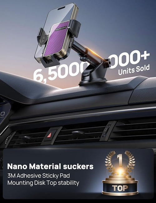 Air Vent Car Phone Holder, Anti-Vibration Grip, Wide Clamp, Metal Hook