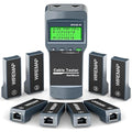 RJ45 Network Cable Tester, VXSCAN 8 Remote Units Network LAN Length Ethernet Cable Tester Kits for Cat5/CAT5e/CAT6/CAT6e - Locate The Breakage Point Length Measurement & Continuity Checking