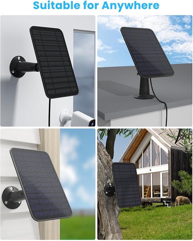 5W Solar Panel Compatible with Blink Outdoor 4(4th Gen)/Blink Outdoor(3rd Gen) XT3 & Blink XT2/XT Camera, Blink Solar Panel Charger with 13.1ft Cable Rubber Plug, IP65 Waterproof, Secure Mount, 3 Pack