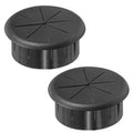 2" Black Desk Grommet, JTemgle Flexible Cable Grommet Rubber Cable Hole Cover Wire Organizer Caps Desktop Cord Management for Home Office TV Stands Tabletops, 2 Pieces